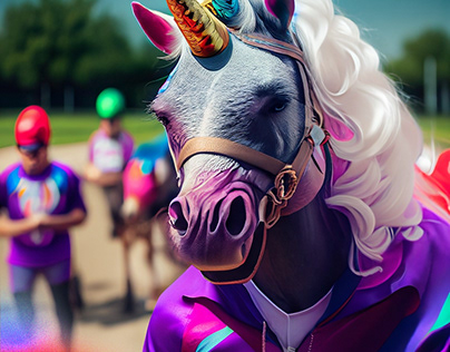 Today I dressed my unicorn in preparation for the race.